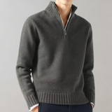 Men's Half-Zip Pullover | Soft Knit | Versatile | Autumn - Charcoal