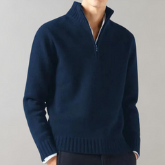 Men's Half-Zip Pullover | Soft Knit | Versatile | Autumn - Navy