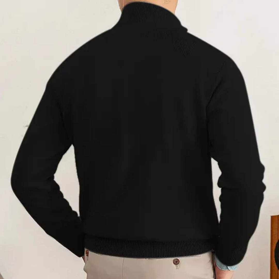 Men's Half-Zip Sweater | High Collar | Luxury | Winter