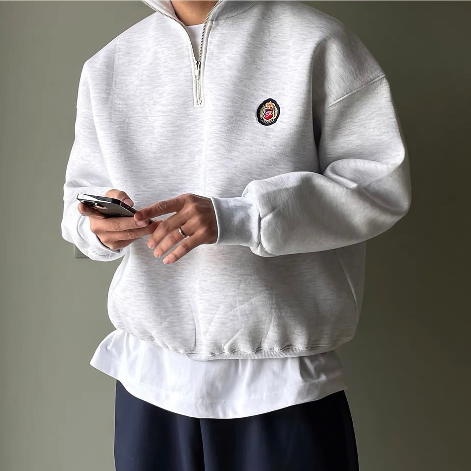 Men's Half-Zip Sweater | Relaxed Fit | Winter - Gray