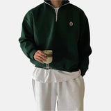 Men's Half-Zip Sweater | Relaxed Fit | Winter - Green