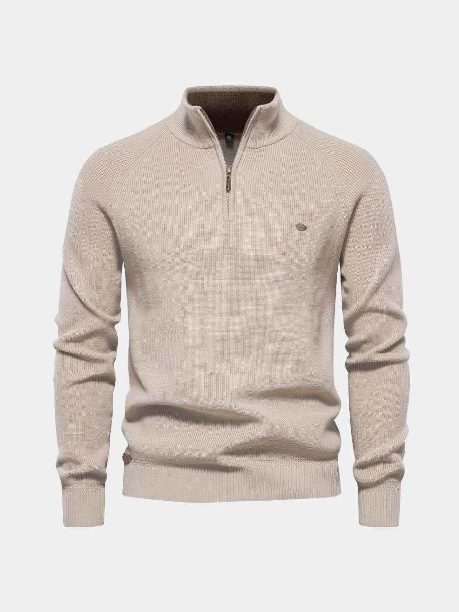 Men's Half Zip Sweater - Soft Knit Pullover | Autumn