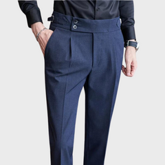 Men's High-Waist Pants | Fabric | Elegant | Autumn - Blue