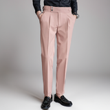 Men's High-Waist Pants | Fabric | Elegant | Autumn - Rose