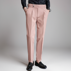 Men's High-Waist Pants | Fabric | Elegant | Autumn - Rose
