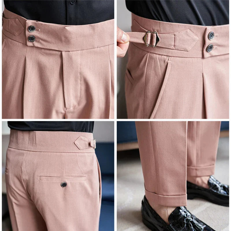 Men's High-Waist Pants | Fabric | Elegant | Autumn