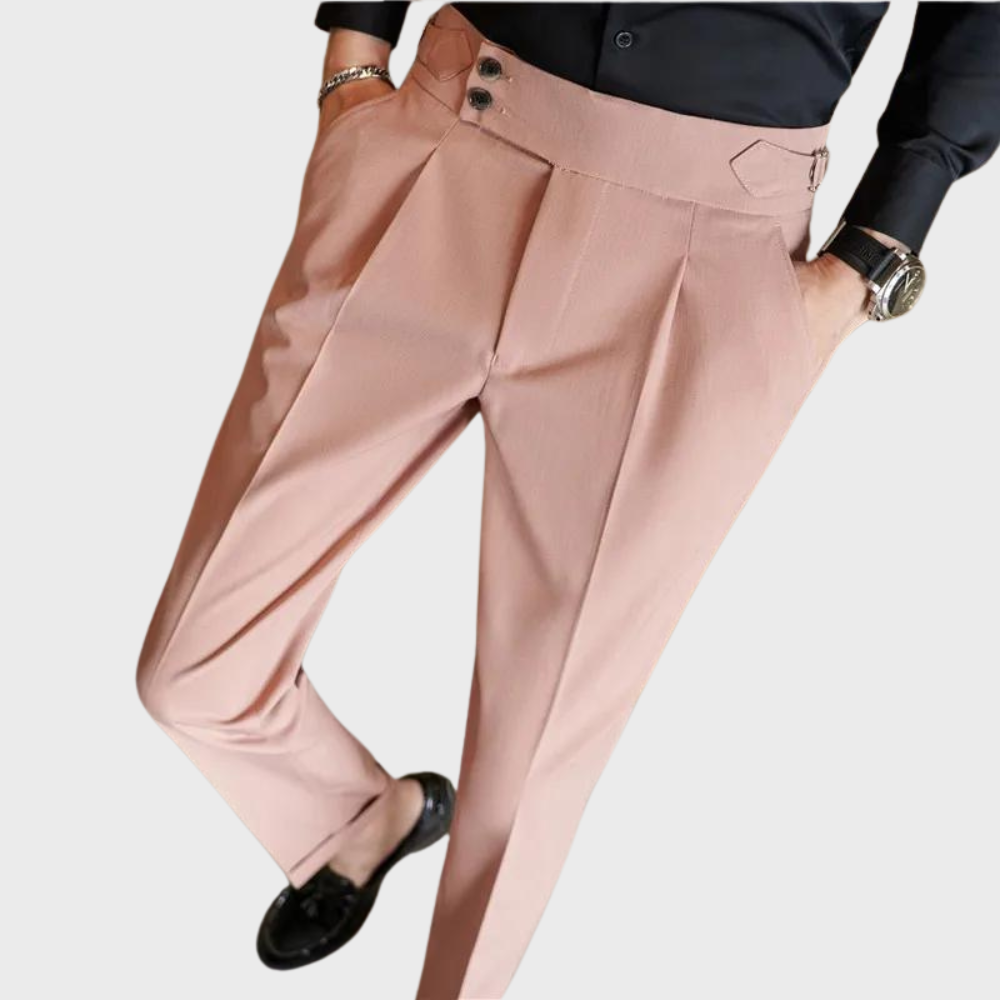 Men's High-Waist Pants | Fabric | Elegant | Autumn