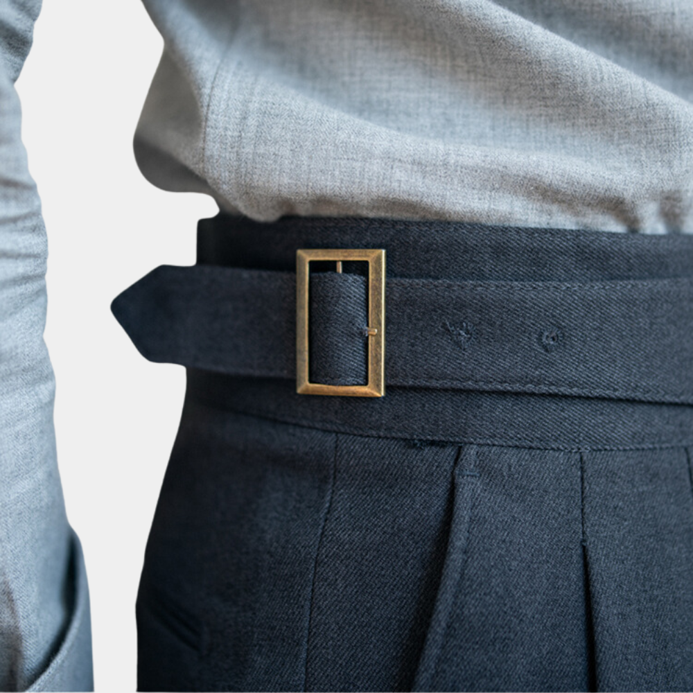 Men's High Waist Trousers | Pleated | Spring