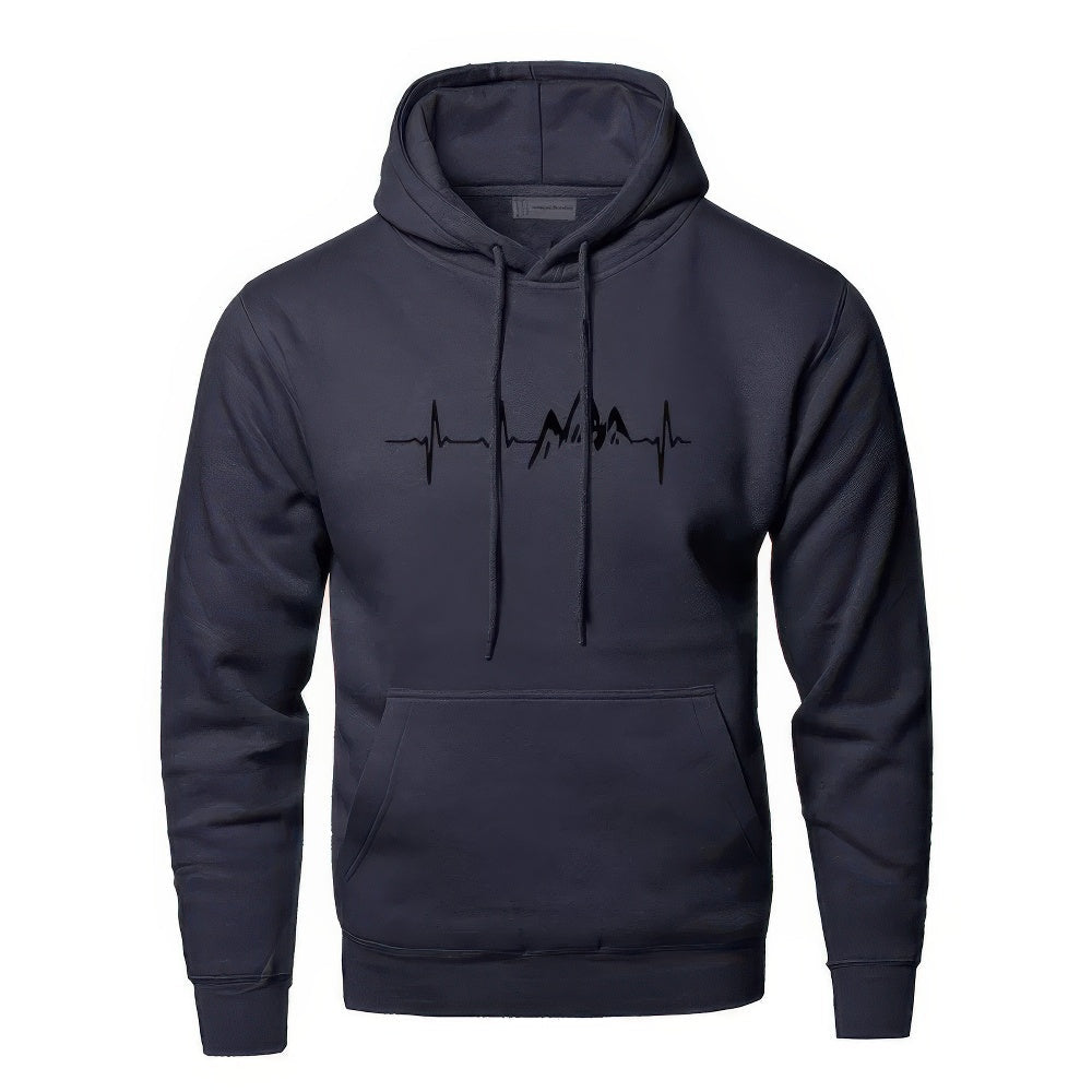 Men's Hoodie | Graphic Design | Relaxed | Autumn - Blue