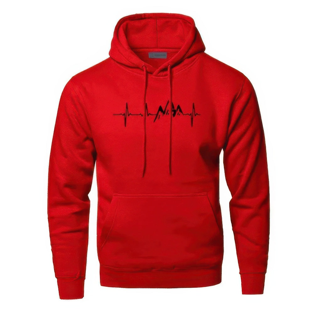 Men's Hoodie | Graphic Design | Relaxed | Autumn - Red