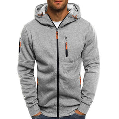 Men's Hoodie | Half-Zip | With Hood | Autumn - Light Gray