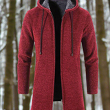 Men's Hoodie | Long Length | Warm | Winter - Burgundy