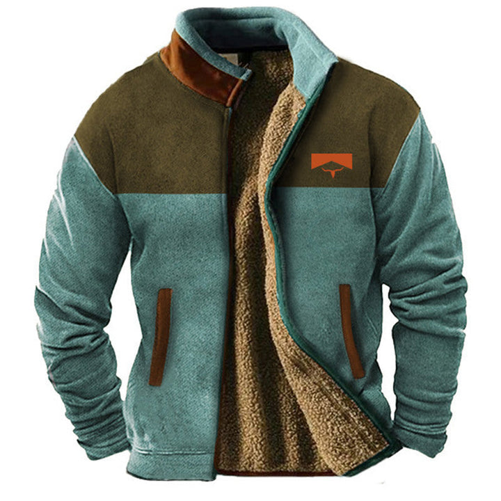Men's Jacket | Fleece | Half-Zip | Autumn - Light Blue