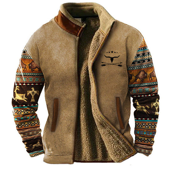Men's Jacket | Fleece | Half-Zip | Autumn - Light Khaki