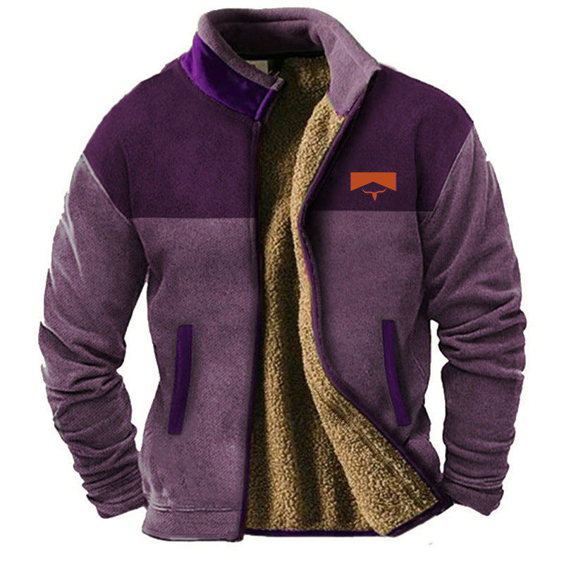 Men's Jacket | Fleece | Half-Zip | Autumn - Purple