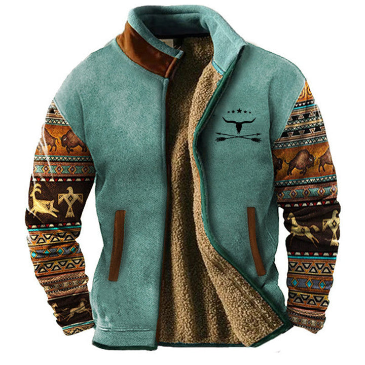 Men's Jacket | Fleece | Half-Zip | Autumn - Sky Blue