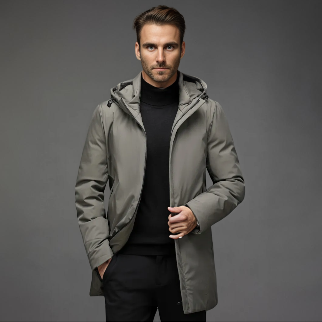 Men's Jacket | Hooded | Wind-Resistant | Winter - Khaki