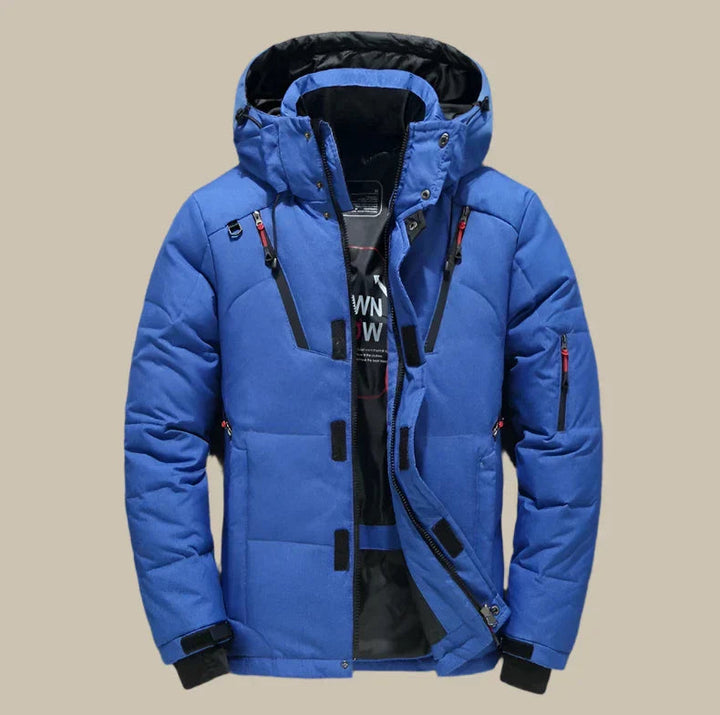 Men's Jacket | Quilted | Adjustable Hood | Winter - Blue