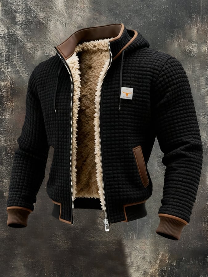 Men's Jacket | Quilted Fleece Lined | Winter - Black