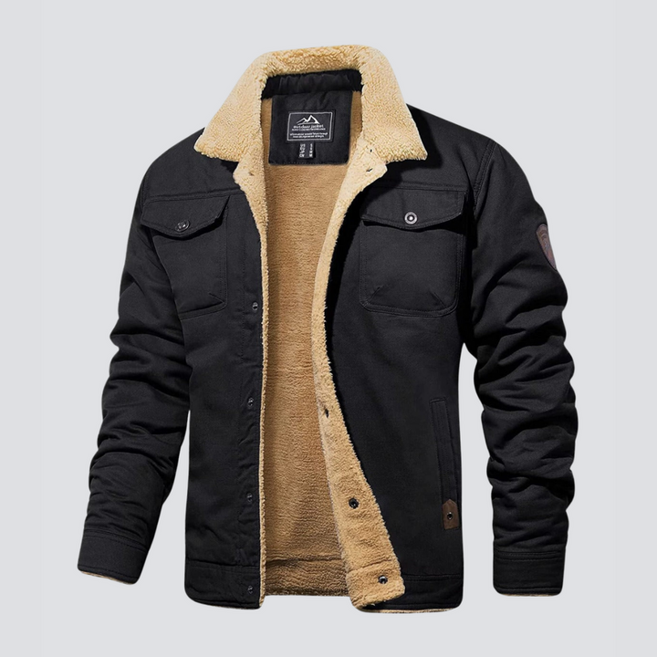 Men's Jacket | Quilted | Sherpa-Lined | Winter - Black