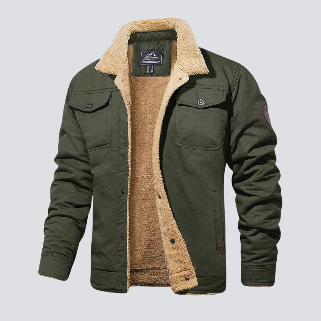 Men's Jacket | Quilted | Sherpa-Lined | Winter - Green