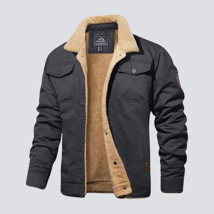Men's Jacket | Quilted | Sherpa-Lined | Winter - Grey