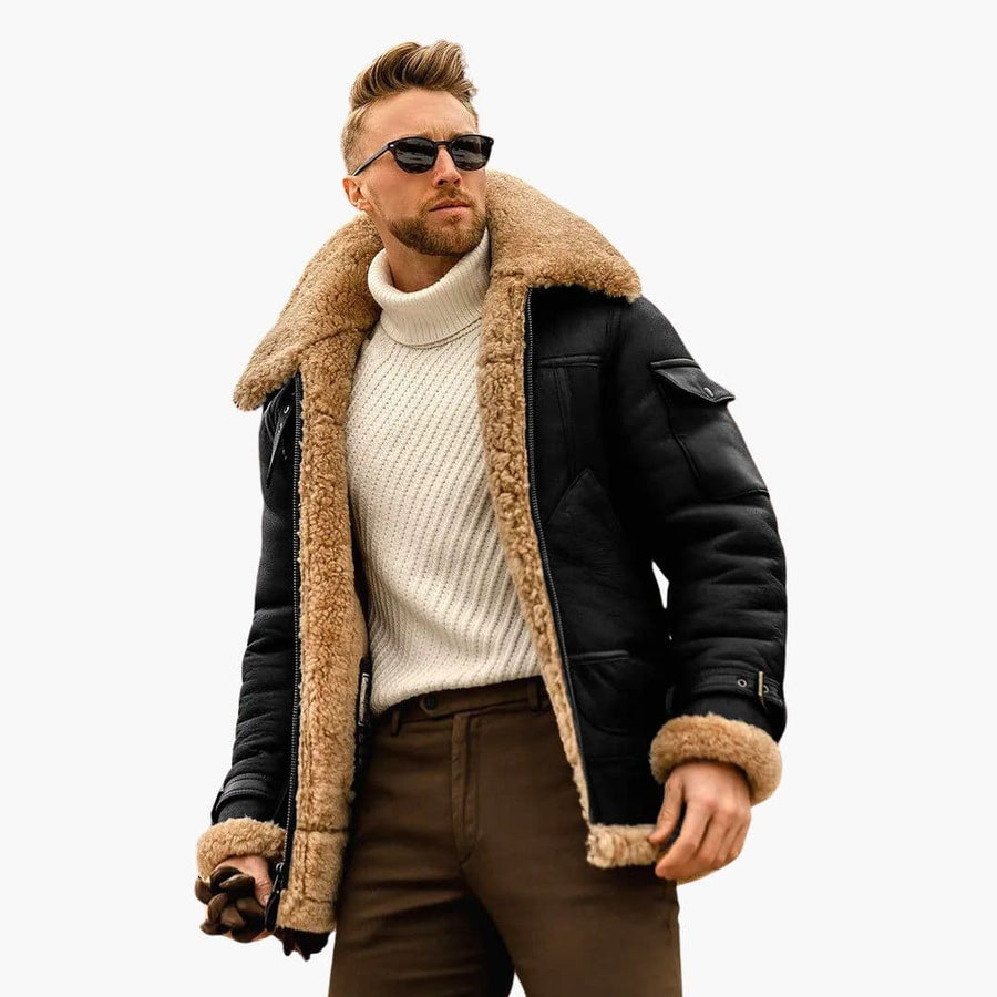 Men's Jacket | Relaxed Fit | Zip-Up | Winter - Black