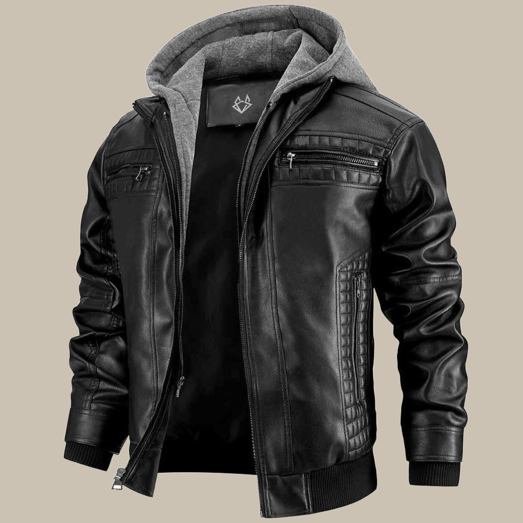 Men's Jacket | Removable Hood | Autumn - Black