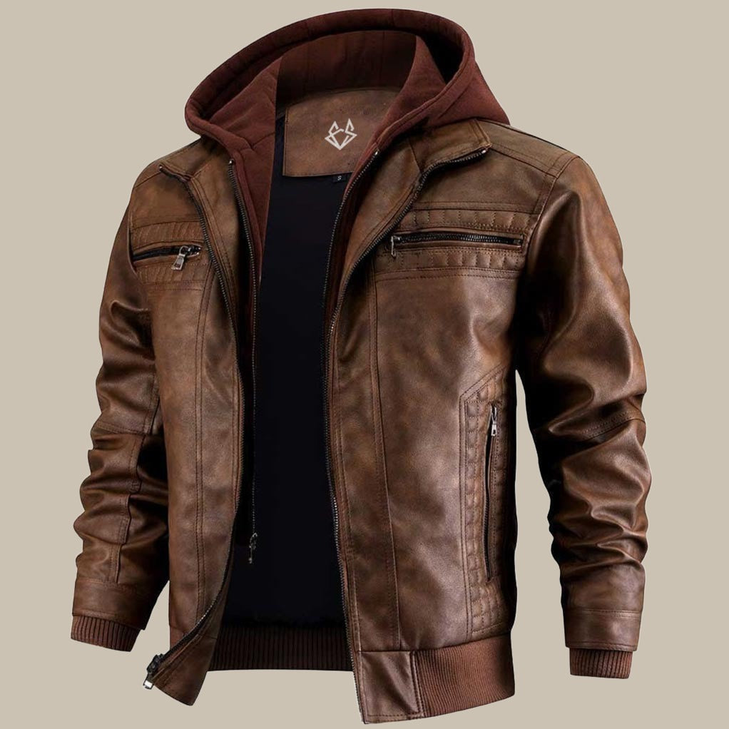 Men's Jacket | Removable Hood | Autumn - Brown