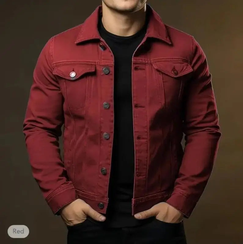 Men's Jacket | Tailored | Button-Down | Autumn - Red