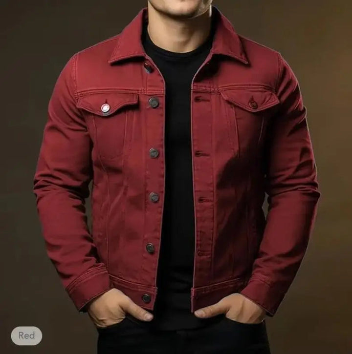 Men's Jacket | Tailored | Button-Down | Autumn - Red
