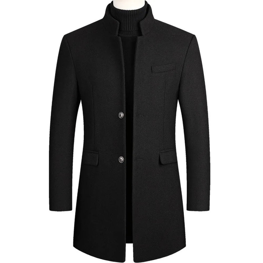 Men's Jacket | Tailored Coat | Mid-Length | Winter - Black