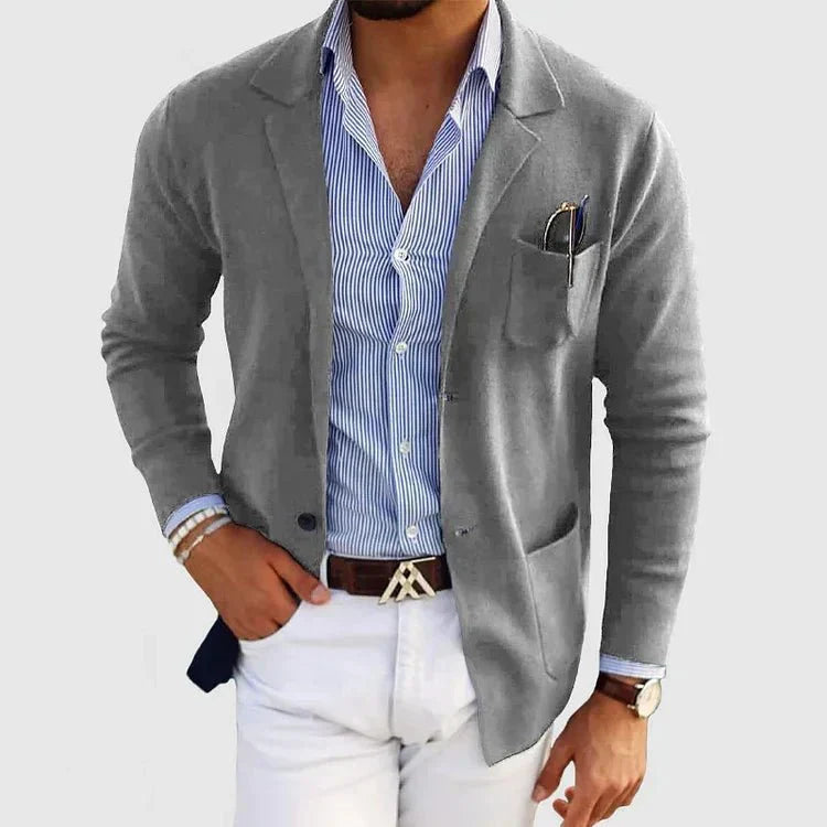 Men's Jacket | Tailored Fit | Button Closure | Spring - Gray
