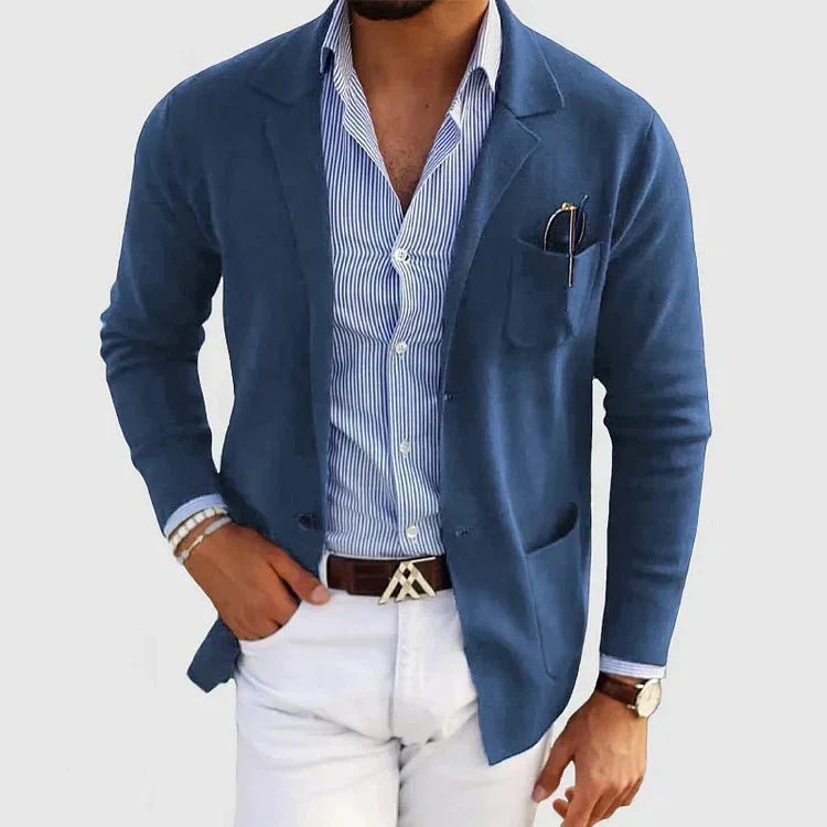 Men's Jacket | Tailored Fit | Button Closure | Spring - Navy