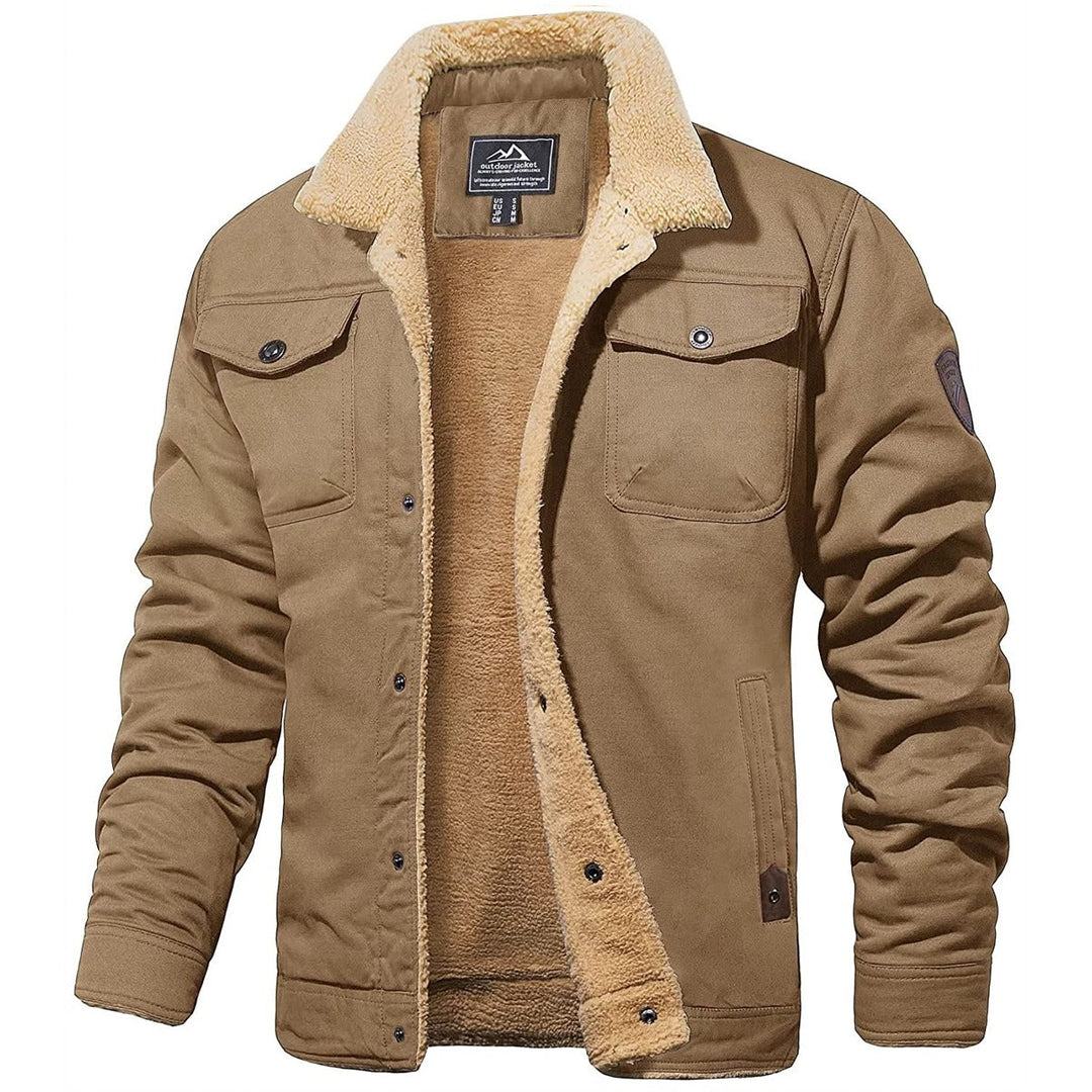 Men's Jacket | Tailored | With Hood | Autumn - Khaki