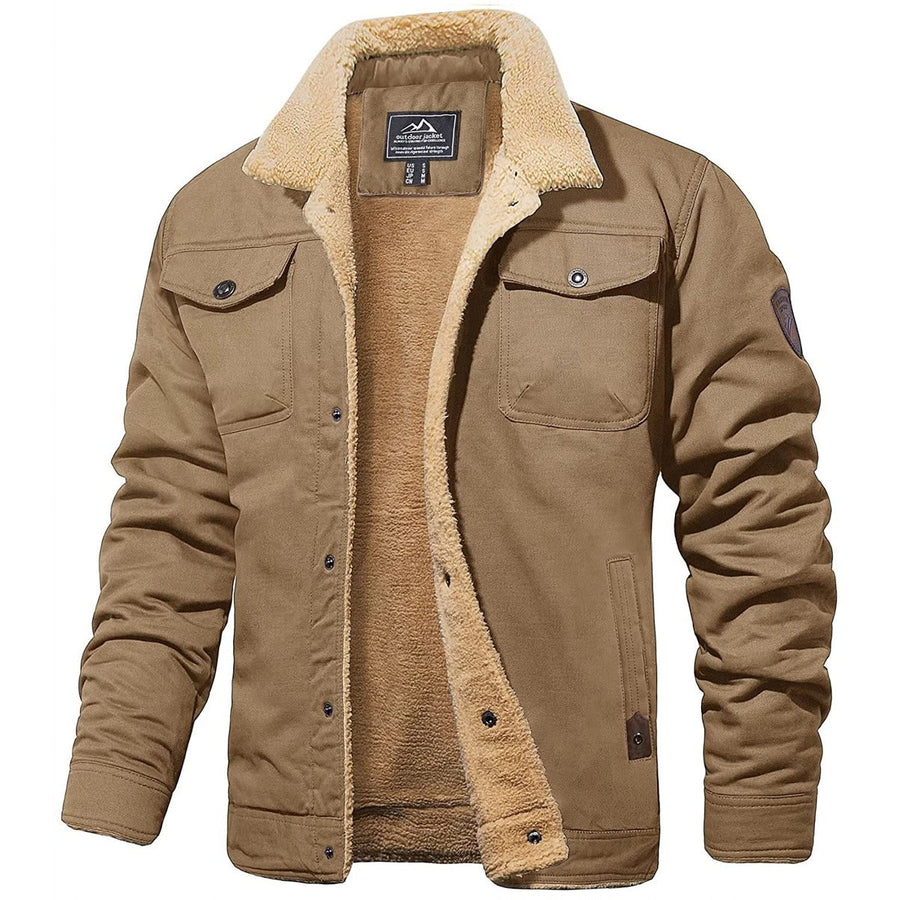 Men's Jacket | Tailored | With Hood | Autumn - Khaki