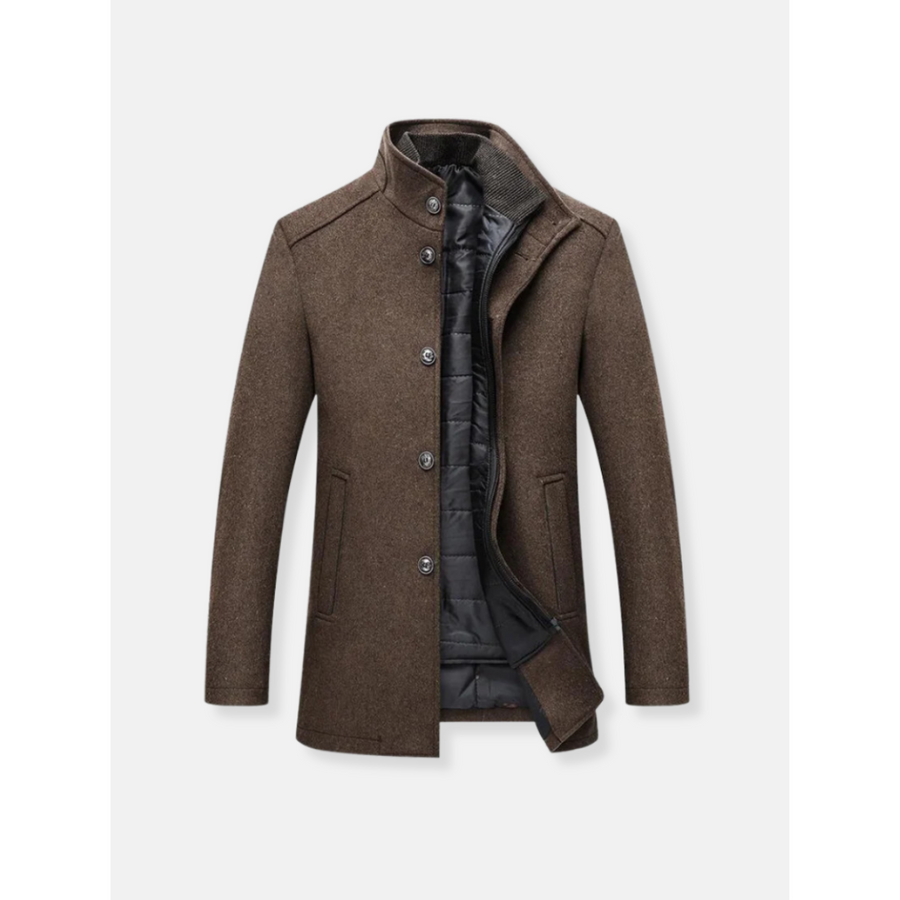 Men's Jacket | Tailored Wool | Full-Length | Winter - Brown