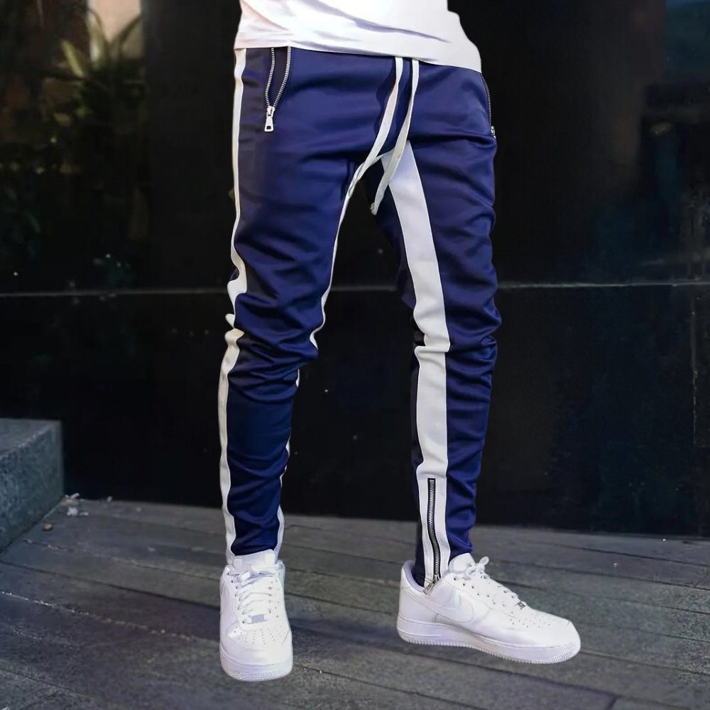Men's Jogger Pants | Side Stripe | Autumn - Navy