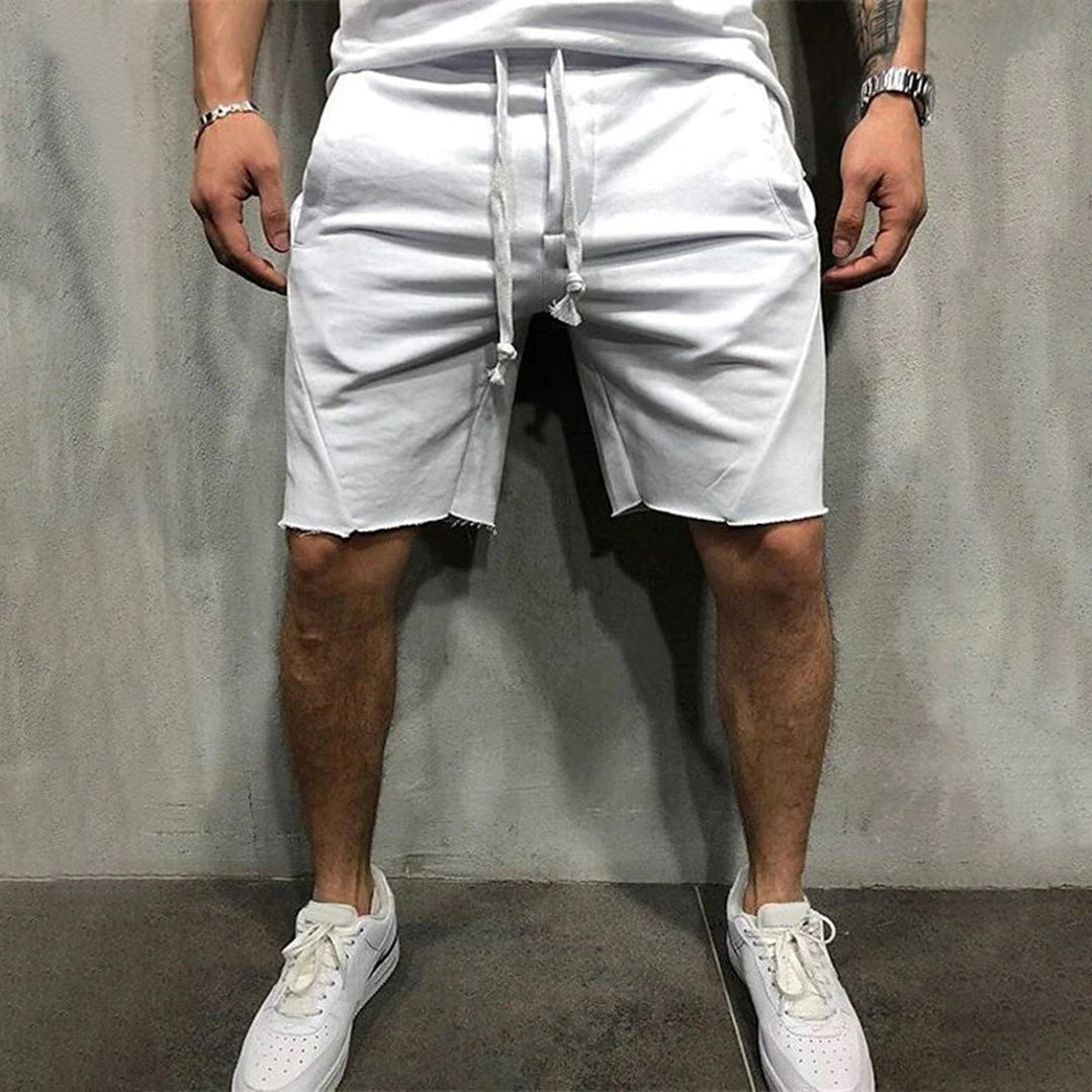 Men's Jogging Shorts | Casual | Elastic Waist | Summer - White