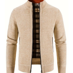 Men's Knit Cardigan Sweater Vest - Warm Layering | Autumn - Beige