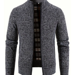 Men's Knit Cardigan Sweater Vest - Warm Layering | Autumn - Dark Grey