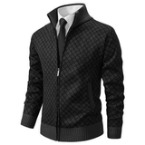 Men's Knit Zip Vest | Pattern | Winter - Black