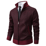 Men's Knit Zip Vest | Pattern | Winter - Wine Red