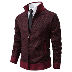 Men's Knit Zip Vest | Pattern | Winter - Wine Red