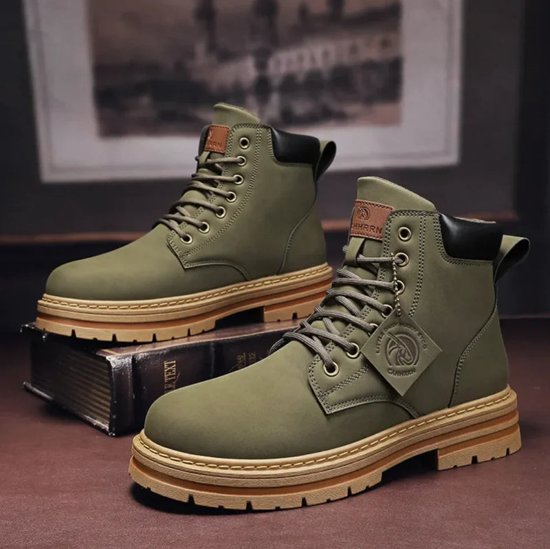 Men's Lace-Up Boots | Rugged Style | Winter - Green