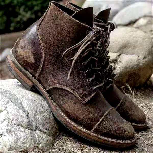 Men's Lace-Up Shoes | Vintage | Casual | Spring - Khaki