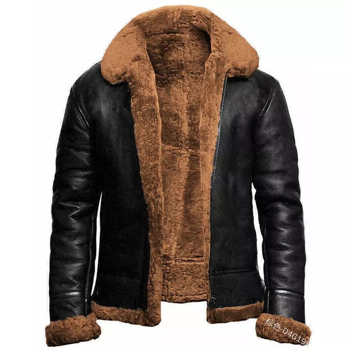 Men's Leather Aviator | With Hood | Tailored | Winter - Brown