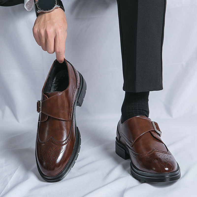 Men's Leather Boots | Buckle Detail | Classic | Winter - Brown