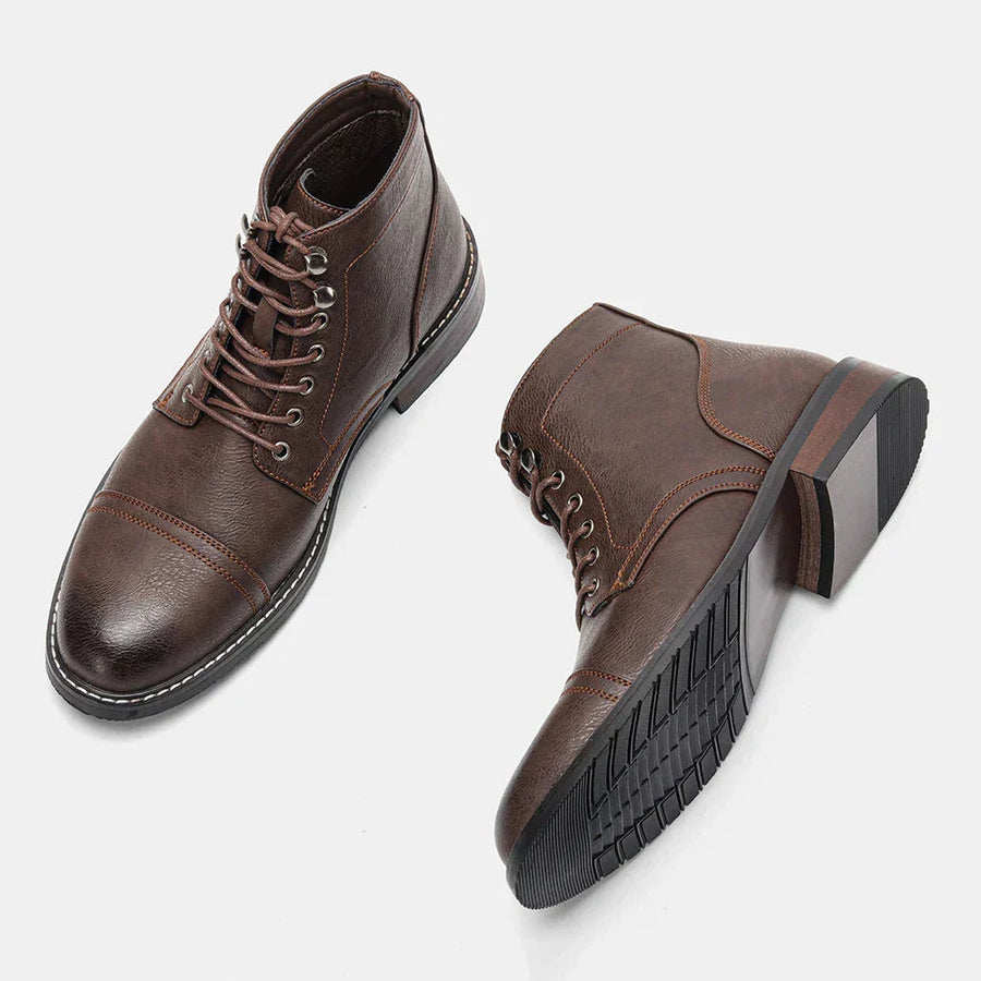 Men's Leather Boots | Lace-Up | Classic | Winter - Dark Brown