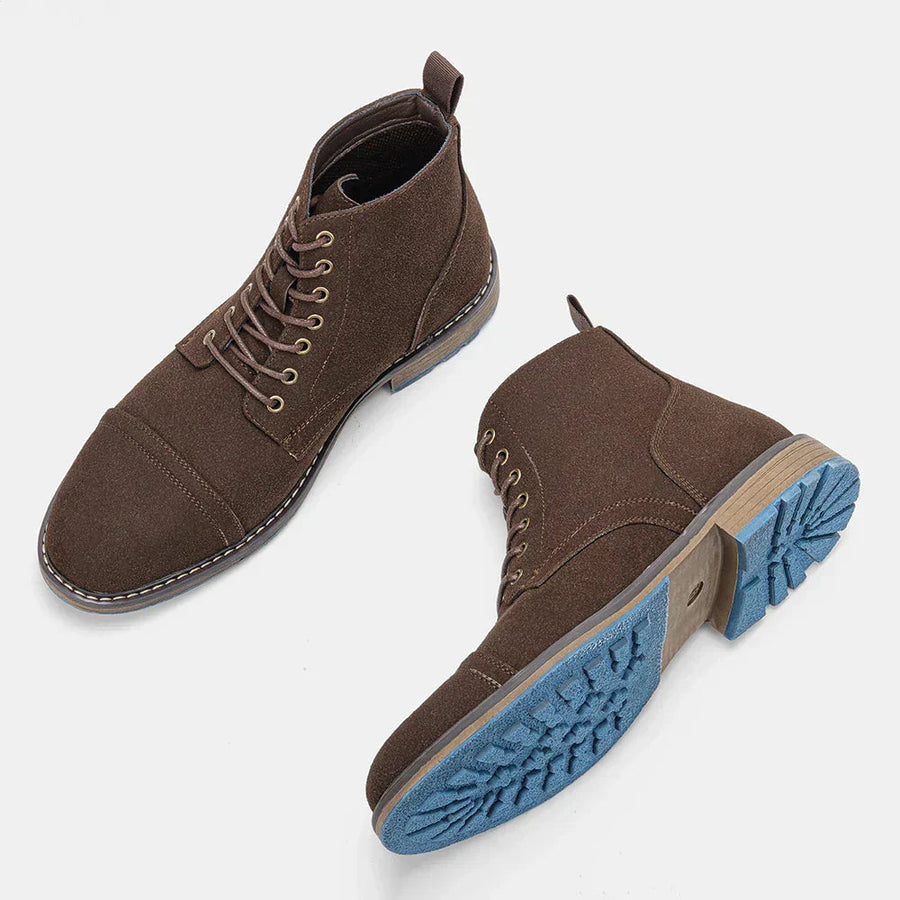 Men's Leather Boots | Lace-Up | Classic | Winter - Suede Brown